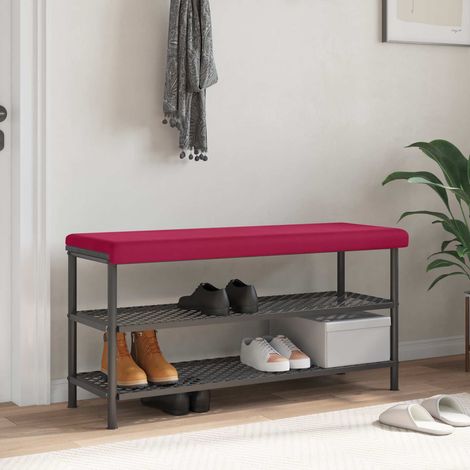 vidaXL Cojín de banco Terciopelo Rojo vino Profundidad 35 cm (1/5)