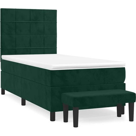 Maison Exclusive - Cama box spring con colchón terciopelo verde o (1/5)