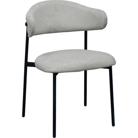 Silla tapizada MILOS, tela gris claro (1/3)