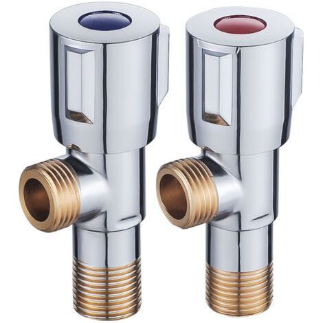 Robinet triangulaire en cuivre pour chauffe-eau chaude et froide, 1 entrée, 2 sorties, robinet d'alimentation en eau domestique 4 voies (1/4)