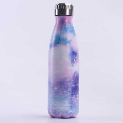 Bouteille d\'eau en Acier Inoxydable Ciel étoilé Imprimé Thermos 500ml Double Paroi Isolée sous Vide Gourde Isothermes - Style 39 (1/4)