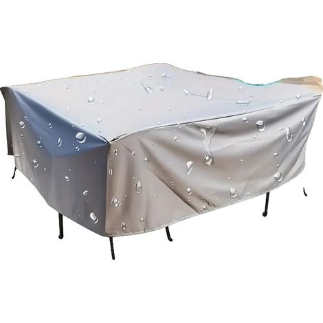 Housse de mobilier de patio, imperméable, résistante aux UV, Argent-b, 350x260x70cm (1/2)