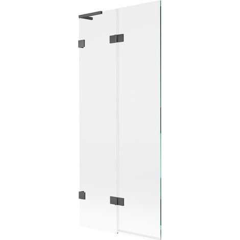 Mexen Lunar L paroi de baignoire 2 volets gauche 80 x 150 cm, transparent, gris canon brossé - 897L-080-100-66-00-L (1/5)