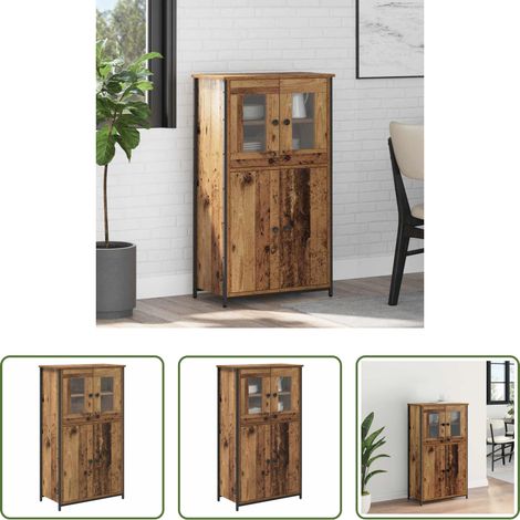 Altholz Hochschrank - Highboard Altholz 62 x 32 x 106,5 cm Holzwerkstoff (1/5)