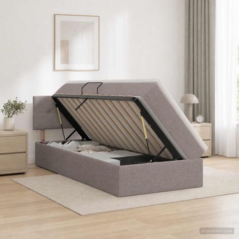 vidaXL Letto con contenitore e materasso Tortora 90 x 190 cm Velluto (1/5)