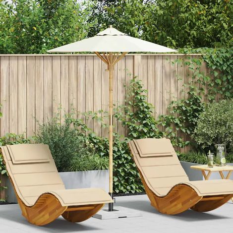 Garten-Sonnenschirm Cremeweiß Ø 150 x 210 cm Bambus vidaXL (1/3)