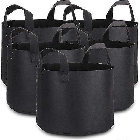 Sacs de culture Hem de 5 gallons avec étiquettes pour plantes, paquet de 5 en tissu résistant (1/5)