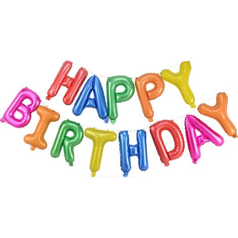 Ballons « Joyeux anniversaire », banderoles en aluminium pour décorations et accessoires de fête d'anniversaire