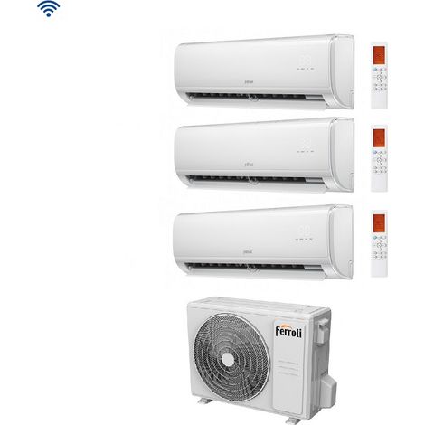 Climatizzatore Condizionatore Trial Split Inverter Ferroli Giada M 9000+12000+12000 btu con 27-3 Wi-Fi Integrato Alexa e Google HOME 9+12+12 - NOVITA