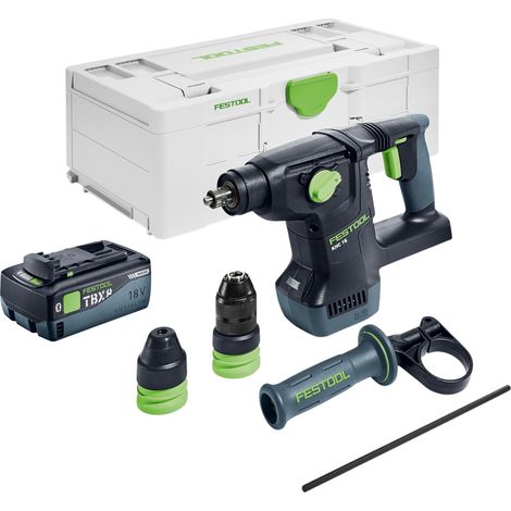 Festool KHC 18 EB-Basic Akku Kombihammer 18 V 2,6 J SDS-Plus Brushless + 1x Akku 8,0 Ah + Systainer - ohne Ladegerät