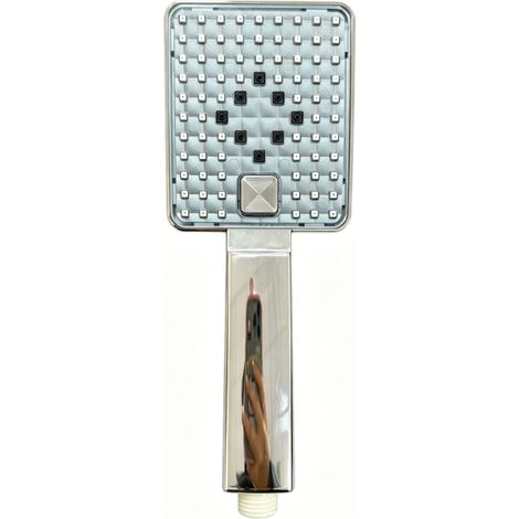 Pommeau de douche Automatic Cleaning, Pommeau de douche anticalcaire, avec buses autonettoyantes prévenant l'apparition de calcaire, 5 types de jet, Plastique ABS, 10 cm,