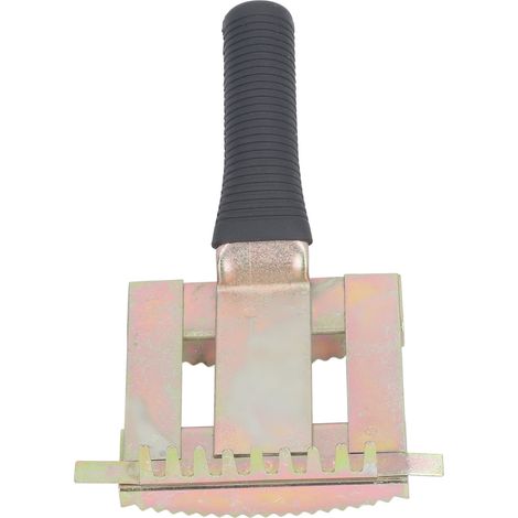Peigne de toilettage pour bétail, brosse en métal pour soulager les démangeaisons, brosse pour poils de vache et de mouton, avec poignée souple, couleur or. (1/5)