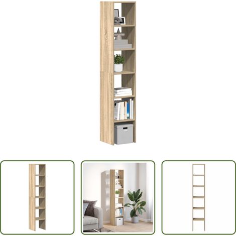 Rangement vertical - Bibliothèques 2 pcs empilable chêne sonoma bois d'ingénierie (1/5)