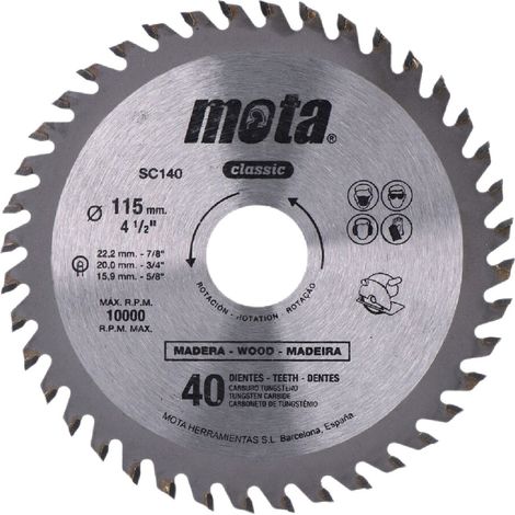 Sierra circular widia ø115 mm 40 dientes (1/5)