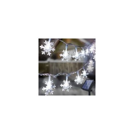 Guirlande Lumineuse Exterieur Solaire, 12M 100 LED Flocon de Neige Lumières de Noël Étanche 8 Modes Décoration Lumière pour Exterieur Interieur Jardin Terrasse Patio Cour Noël Fête Mariage (1/5)