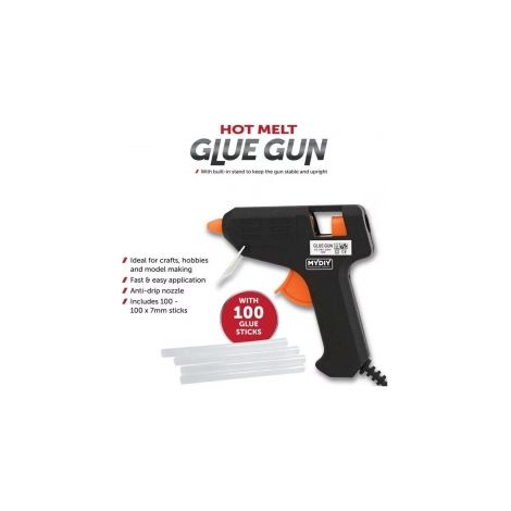 Ortviai – Heißklebepistole mit 100 Klebesticks – tropffreie Düse, integrierter Ständer, schnelle Aufheizzeit – kompatibel mit 7-mm-Klebesticks (1/5)
