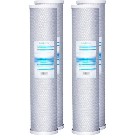Grand Bleu Bloc Carbone cartouche filtre à eau pour toute la maison (lot de 4) -20" X 4,5"-5 micron (1/5)