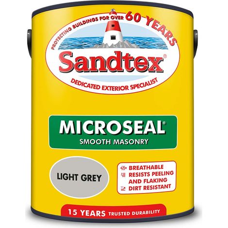 Sandtex 15 Year Microseal Smooth Masonry - Light Grey - 5L
