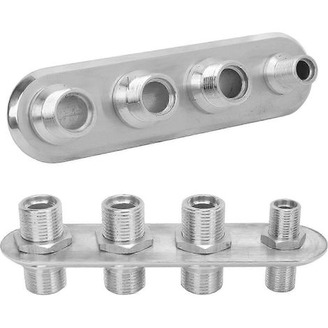Raccord de tuyau de cloison AC 4 ports en alliage d'aluminium argenté 181153 100 - Pièce de rechange pour Chevy Chevelle (1/4)