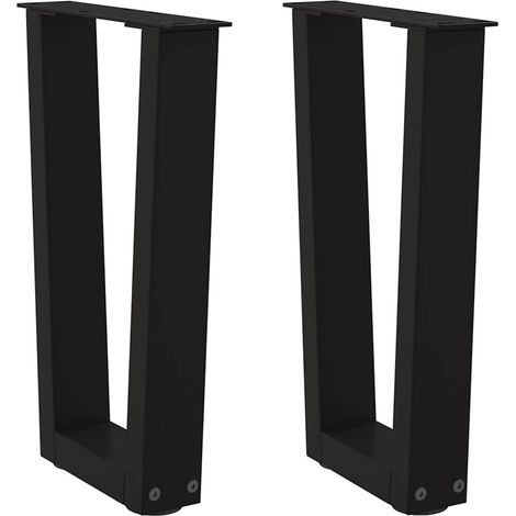 Couchtischbeine V-Form 2 Stück Schwarz 38x(42-43,3) cm Stahl