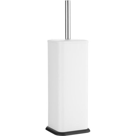 Brosse et support WC carré blanc - 120 x 120 x 290 mm - JANTEX (1/5)