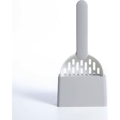 Paletta per lettiera per gatti in plastica ABS, colore grigio, per la pulizia e la rimozione degli escrementi del gatto.