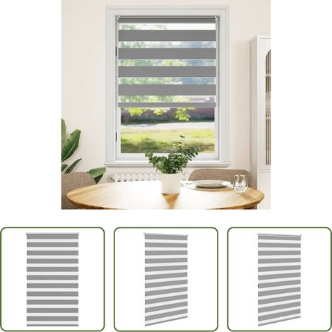 vidaXL Stoffrollo - Zebra-Rollo 100,9 x 175 cm, Stoffbreite 96,7 cm, grau (1/5)