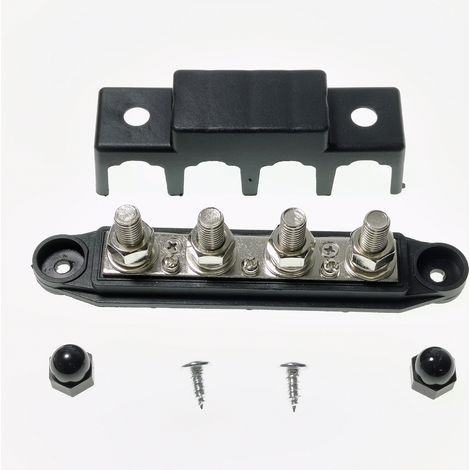 Barre omnibus 4 voies 2+2 pour camping-cars et yachts M10 250A noire 12V-36V (1/5)