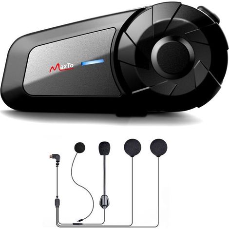 Intercom moto - 123 DESIGN - MX1 - 2 voies (2 unités) - portée 800 m - Bluetooth USB rechargeable (1/5)