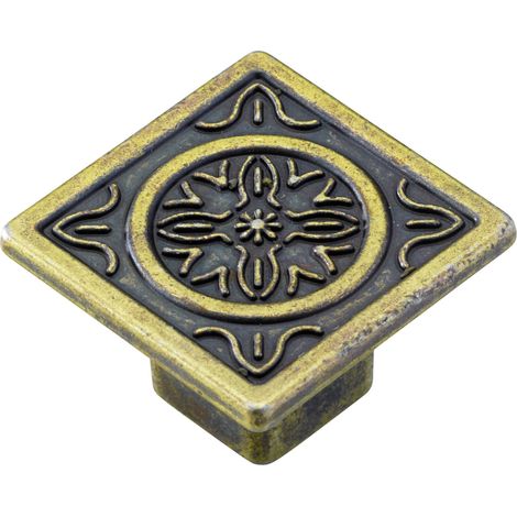 Hettich Möbelknopf Zinkdruckguss gold 35,0 x 35,0 mm - 1 Stück Möbelgriff
