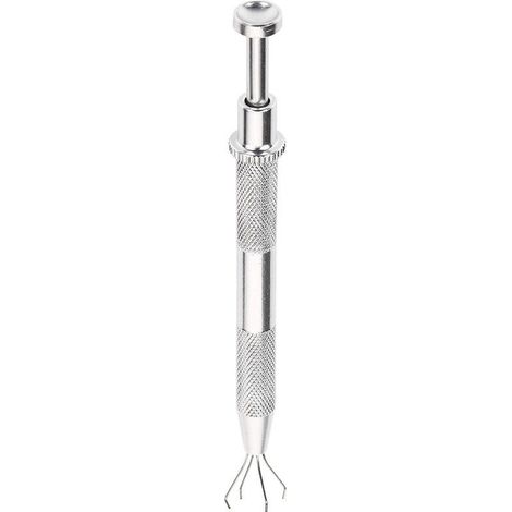 Schmuckpinzette, 4-zinkige Piercingzange, Schmuck-Picking-Werkzeug, professionelle Pinzette zum Greifen kleiner Teile, Edelsteine, elektronische Bauteile (lang) (1/5)