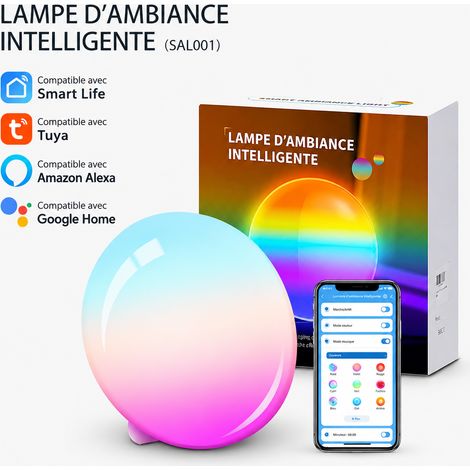 Lampe d'ambiance LED RGB multicolore avec télécommande et prise US 10W réf 1978 620 g – Livraison gratuite (1/5)