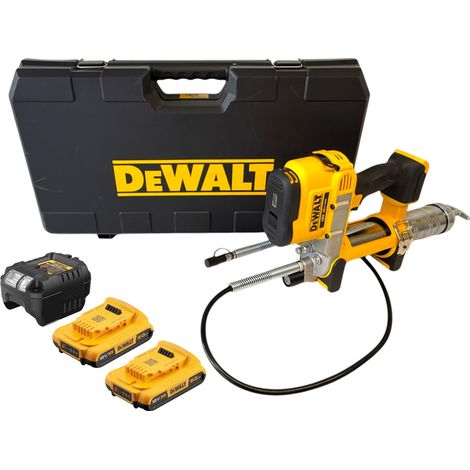 Pompe à graisse sans fil 18 V + 2x batterie 2,0 Ah + chargeur DeWalt DCGG 571 D2K
