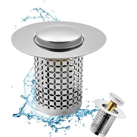 Universal Stainless Steel Pop-Up Drain Filter for Sink (1/5)