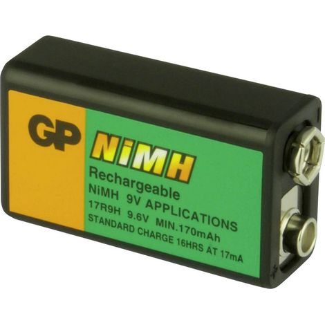 GP GP Ni-MH Industrial 170 R9H Batteria ricaricabile da 9 V NiMH 9.6 V 170 mAh 1 pz. (1/4)