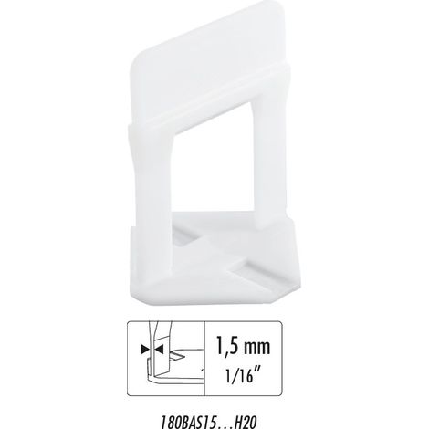 Distanziatori autolivellanti r.l.s. base 1,5 mm h 12-20 mm conf. 200 pz