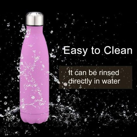 Acier 500 ml vide double paroi isolé Gourde inoxydable Violet-Fei Yu (1/5)