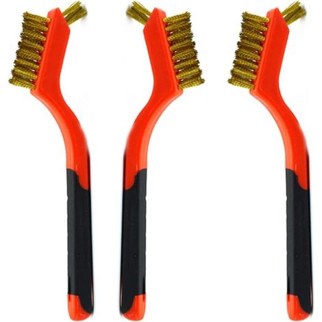 Ensemble de 3 petites brosses de nettoyage en fil de laiton pour éliminer la rouille des trous (1/5)