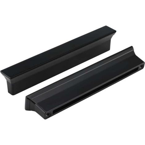 Lot de 20 poignées d'armoire noires, pour meuble-lavabo de cuisine et de salle de bain, entraxe de 128 mm (1/4)