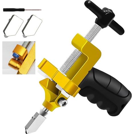 Kit d'outils de coupe en verre 2 en 1 Couteau en verre portable à la main de tungstène avec 2 lames de tungstène bonus et tournevis (1/5)