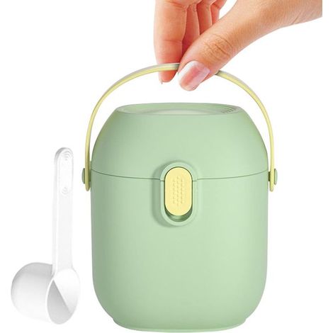 Tarro portátil para almacenar leche en polvo con asa y cuchara,apto para alimentos y compacto,Para la comida del bebé y para viajar (1/5)