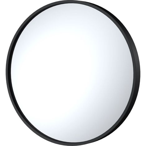 Round 600 x 600mm Black Frame Recessed Mirror