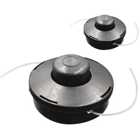 Lot de 2 têtes de rechange universelles pour débroussailleuse à essence à double ligne M10 x 1,25 (noir) (1/4)