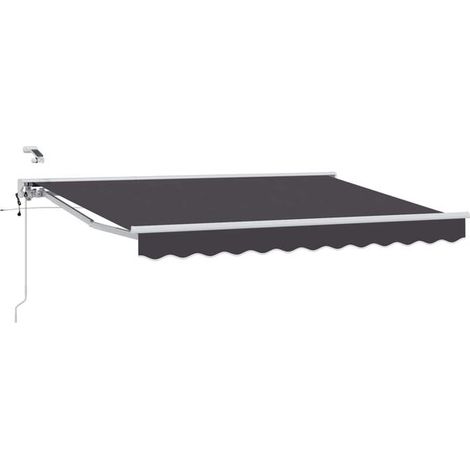 Store banne motorisé rétractable, gris anthracite et blanc, 2,5 x 2 mètres (1/5)