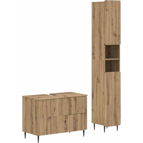 2 Piece Bathroom Cabinet Set ZWOLLE Artisan Oak Engineered Wood vidaXL
