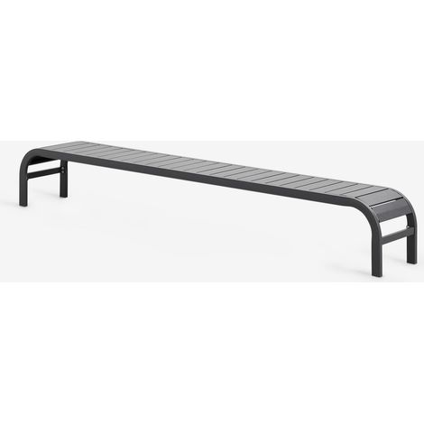 SKLUM Marietta Stahl-Sonnenliegen-Beistelltisch Grau Graphit                                  
