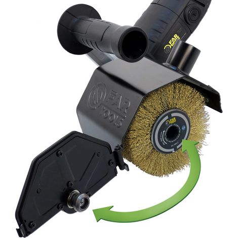 Fartools – Ponceuse excentrique 1300W – Pour bois extérieur – 2 brosses (laiton, métal) – Ø120mm – Régulateur de vitesse – Collecteur de poussière