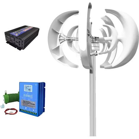 Générateur d'éolienne, puissance de 3000W, contrôleur hybride MPPT, avec système d'onduleur, 3000W, 24V (1/2)