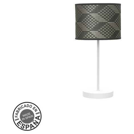 Lampada da tavolo fashion 1xe14 bianco/tetris grigio 42x17x17cm
