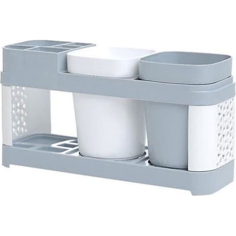 Porte-brosse à dents - Ensemble étagère - Plastique - Accessoires de salle de bain - Salle de bain-WC (1/4)